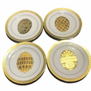 NWOT 4 Pure Gold Accent Salad Plates by CENTURION